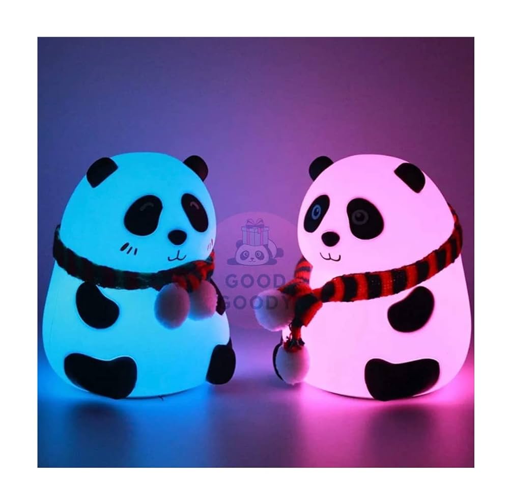 Good Goody Cute Panda 7 Color Changing Animal Night Light For Kids Bedroom (White)Pack Of 1(Silicone)