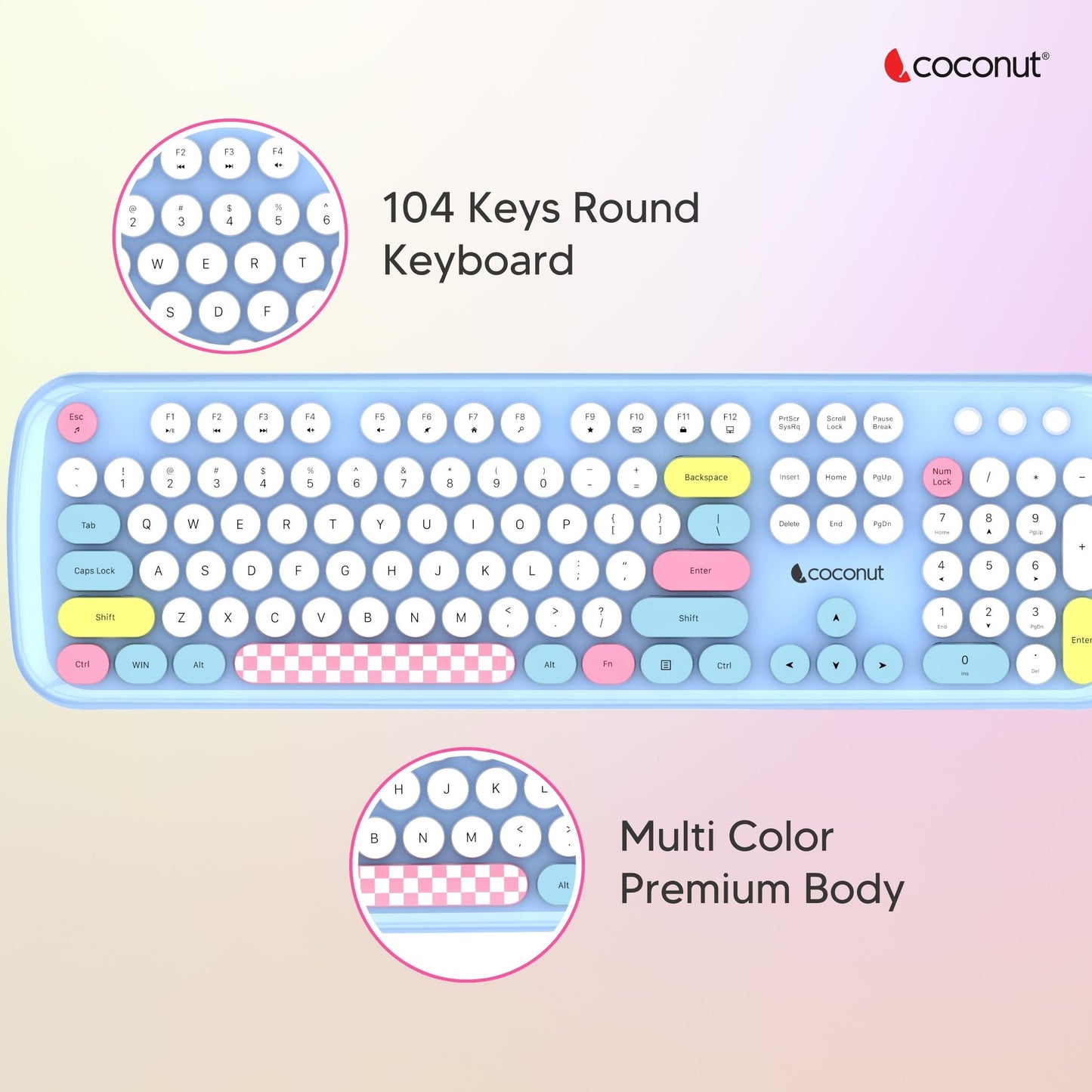 DaisyRetro Keyboard | 104 Keys | Upto 1200 DPI
