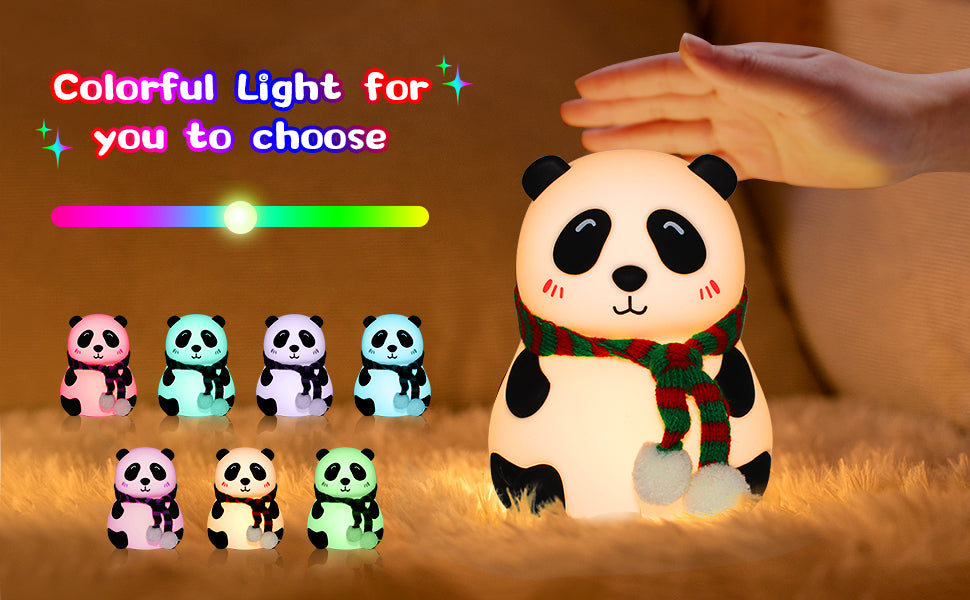Good Goody Cute Panda 7 Color Changing Animal Night Light For Kids Bedroom (White)Pack Of 1(Silicone)
