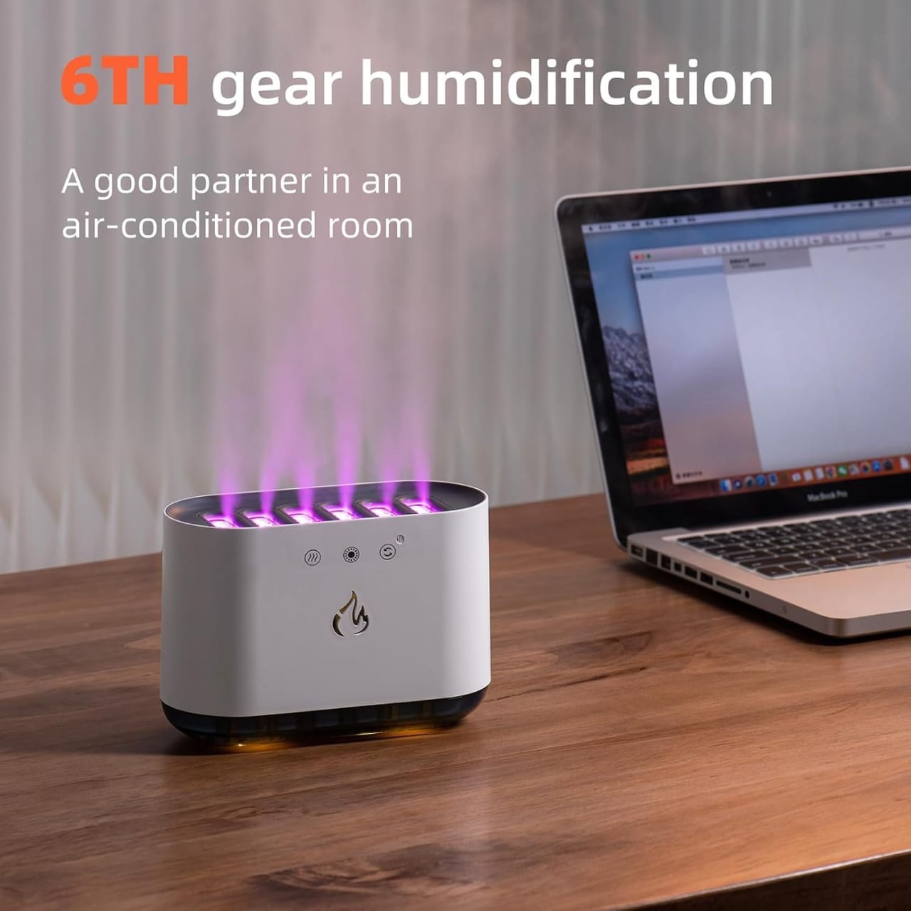 Aromya White Pickup Dynamic Humidifier, For Home, 250 sq ft