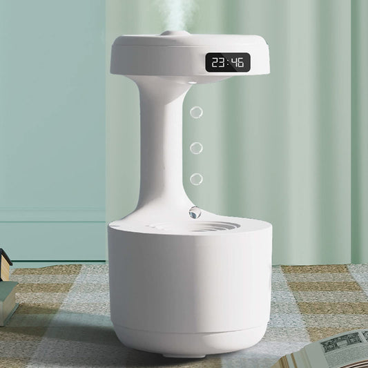 Experience Ultimate Relaxation with 800ml Cool Mist Humidifier | Anti-Gravity Air Humidifier | LED Clock Display | Aroma Diffuser & Night Light with 10-Year Warranty"